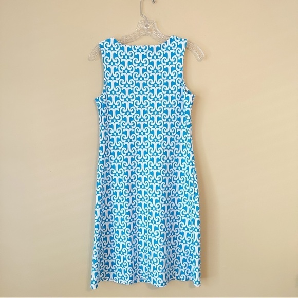 Jude Connally Beth Ikat Knit Dress in Soft Blue and White - Small - Picture 2 of 7